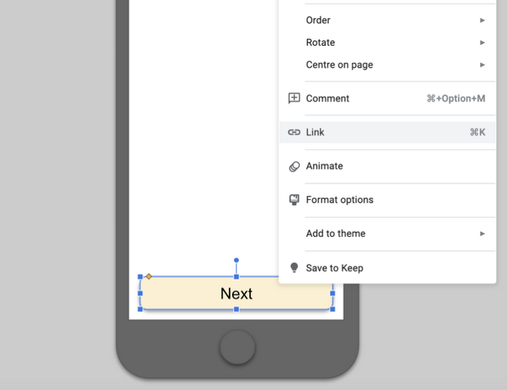 Adding interaction to UI element in Google Slides